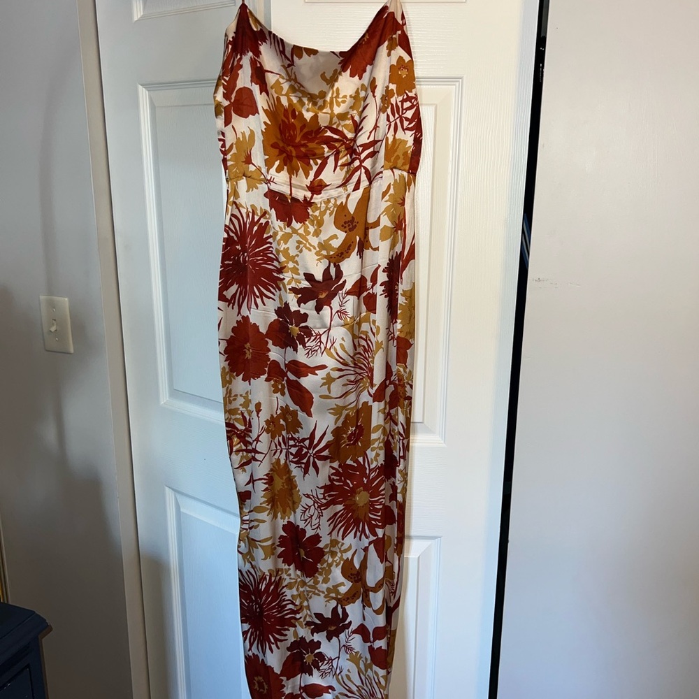 Reformation Red and Orange Floral Dress